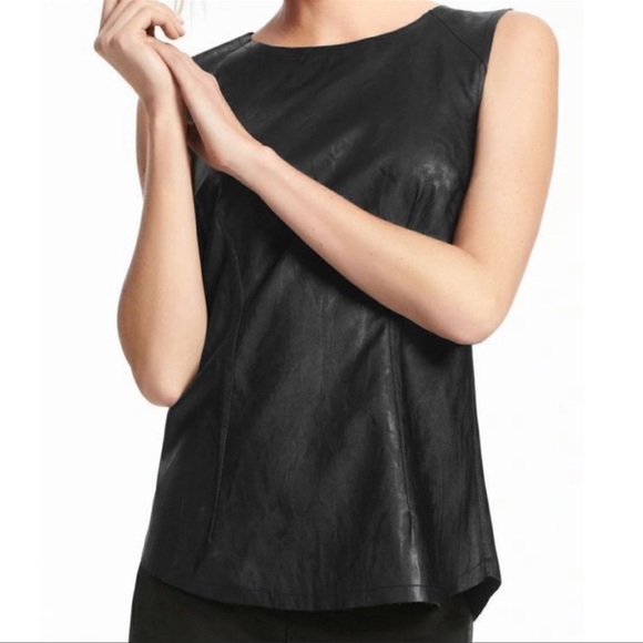 CAbi Tops - CAbi Black Faux Leather Top
